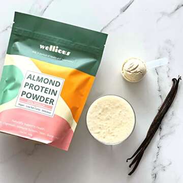 wellious Clean Vegan Protein Powder Vanilla - Organic Plant Based Protein Powder Dairy Free for Gut Health, No Sodium, High Fiber, Keto Friendly, Non Dairy, Lactose Free Protein Powder