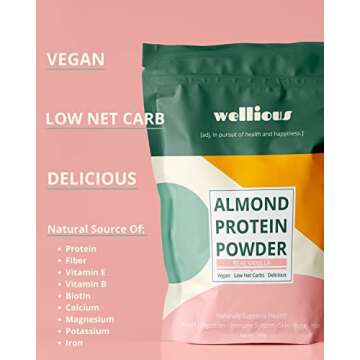 wellious Clean Vegan Protein Powder Vanilla - Organic Plant Based Protein Powder Dairy Free for Gut Health, No Sodium, High Fiber, Keto Friendly, Non Dairy, Lactose Free Protein Powder
