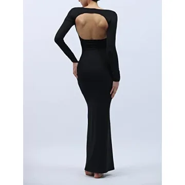 AnotherChill Women's Bodycon Backless Cut-Out Dress