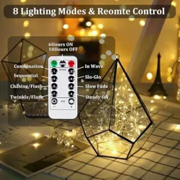 4-Pack Fairy Lights Battery Operated with Remote, Waterproof 33FT 100 LED Battery String Lights Outd...