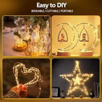 4-Pack Fairy Lights Battery Operated with Remote, Waterproof 33FT 100 LED Battery String Lights Outdoor Indoor, 8 Modes Twinkle Lights with Timer for Bedroom Classroom DIY Christmas Decor (Warm White)