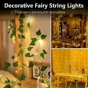 4-Pack Fairy Lights Battery Operated with Remote, Waterproof 33FT 100 LED Battery String Lights Outdoor Indoor, 8 Modes Twinkle Lights with Timer for Bedroom Classroom DIY Christmas Decor (Warm White)