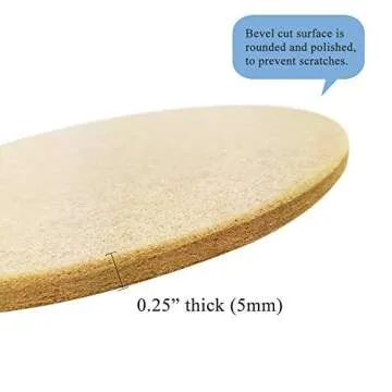 Huanyu 8" Diameter 1/4" Thick Round Fiberboard Pottery Wheel Bats Ceramic Art Drying Board Tool Holding Clay Board Balanced Bat for Use Spinning Clay & Making Ceramics