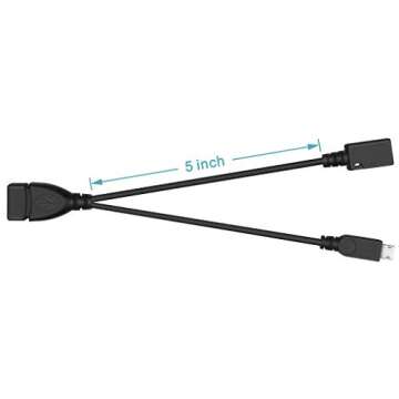 NECABLES 3Pack 2 in 1 OTG Cable for TV Stick with Power Cord USB Type A Female to Micro USB Male and Female Also Compatible with Android and Windows Phone