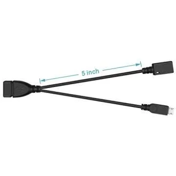 NECABLES 3Pack 2 in 1 OTG Cable for TV Stick with Power Cord USB Type A Female to Micro USB Male and Female Also Compatible with Android and Windows Phone