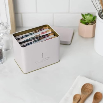 Elegant Recipe Tin in Cream for A Stylish Kitchen