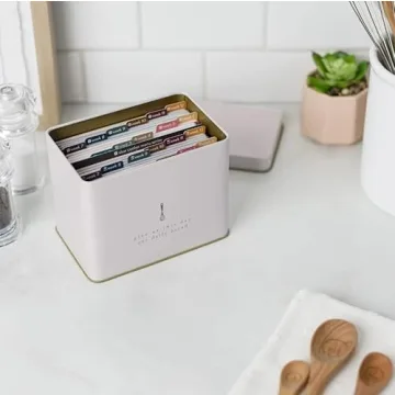 Elegant Recipe Tin in Cream for A Stylish Kitchen