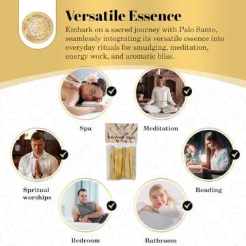 Sacred Palo Santo Wood Incense Sticks - New Age Smudges & Herbs | Harness 'Holy Wood' for Cleansing, Meditation & Energy | Ethically Sourced, Aromatic | 6 Premium Sticks for Spiritual Enrichment