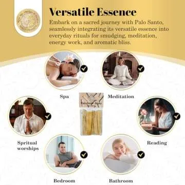 Sacred Palo Santo Wood Incense Sticks - New Age Smudges & Herbs | Harness 'Holy Wood' for Cleansing, Meditation & Energy | Ethically Sourced, Aromatic | 6 Premium Sticks for Spiritual Enrichment