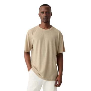 GAP Mens Linen Tee Pangea Blue XL