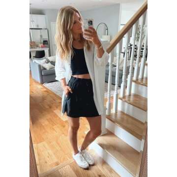 HeyNuts Zeal Longline Ribbed Sports Bras for Women, Medium Impact Wirefree Yoga Tank Tops Criss Cross Back Crop Tops Workout Bras Black M