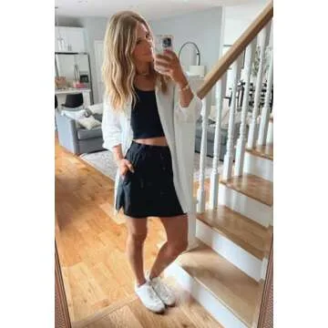 HeyNuts Zeal Longline Ribbed Sports Bras for Women, Medium Impact Wirefree Yoga Tank Tops Criss Cross Back Crop Tops Workout Bras Black M