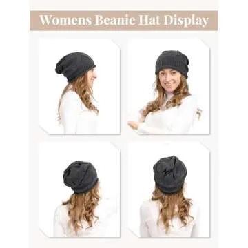 Senker Fashion 2 Pack Womens Slouchy Beanie Winter Knit Soft Hat for Women and Men