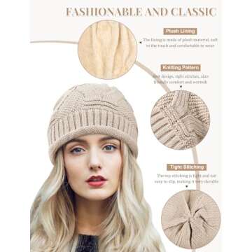 Senker Fashion 2 Pack Womens Slouchy Beanie Winter Knit Soft Hat for Women and Men