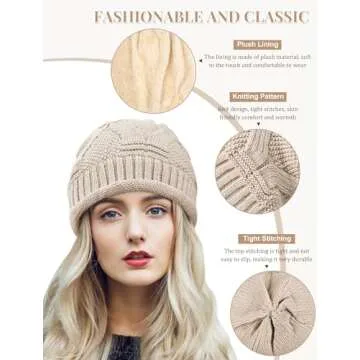 Senker Fashion 2 Pack Womens Slouchy Beanie Winter Knit Soft Hat for Women and Men