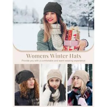Senker Fashion 2 Pack Womens Slouchy Beanie Winter Knit Soft Hat for Women and Men