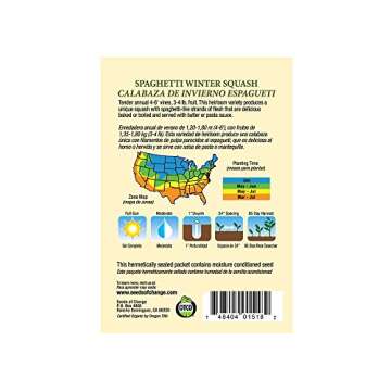 Organic Spaghetti Winter Squash Seeds for Home Gardens