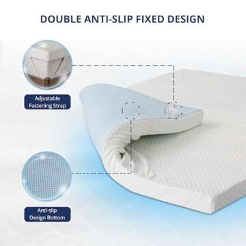 2 Inch Gel Memory Foam Mattress Topper Full Size, Cooling Bed Topper for Pressure Relief with Removable Breathable Soft Cover, CertiPUR-US Certified