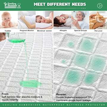 UNILIBRA Queen Size Waterproof Mattress Protector - Cooling, Breathable, Deep Pocket