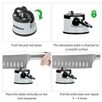 Wimaker Home Essential Knife Sharpeners - Knife Sharpening Stone Knife Sharpener Kitchen Knife Tool (Grey)