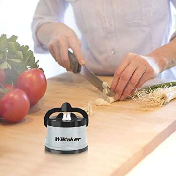 Wimaker Home Essential Knife Sharpeners - Knife Sharpening Stone Knife Sharpener Kitchen Knife Tool (Grey)