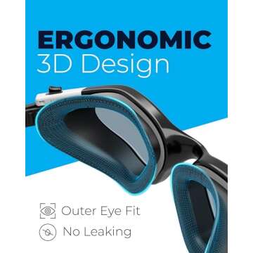 AqtivAqua Swim Goggles Swimming Goggles for Adult Men Women Kids 6-14 Youth Girls Boys Childrens DX-S (All Black frame, Silver case, Shade lens)