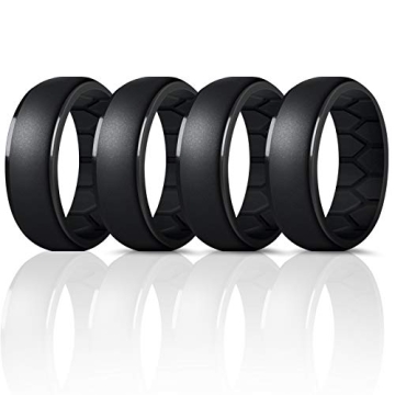 Stylish Breathable Silicone Wedding Ring for Active Men