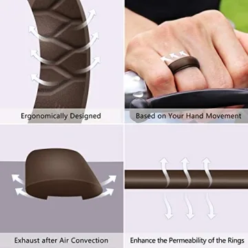 Breathable Silicone Wedding Ring for Active Men