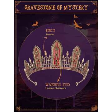 SWEETV Halloween Gothic Crown for Women - Gravestone Mystery