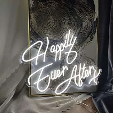 FARNEW Happily Ever After X Neon Sign Custom Neon Sign Wall Decorations Wedding Neon Sign for Weddings Anniversaries Party Flex Led Neon Light Sign Wedding Decor