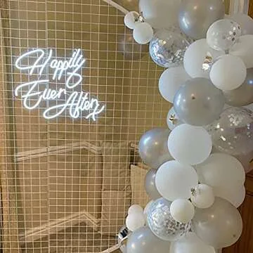 FARNEW Happily Ever After X Neon Sign Custom Neon Sign Wall Decorations Wedding Neon Sign for Weddings Anniversaries Party Flex Led Neon Light Sign Wedding Decor