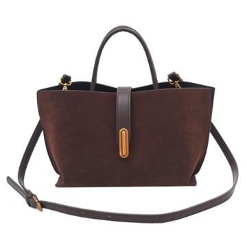 GETERUUV Stylish Suede Purse for Women 2024 - Versatile Handbag in Brown