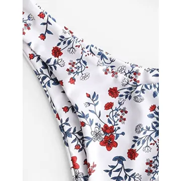 ZAFUL Women's Floral High Cut Underwire Bikini Set