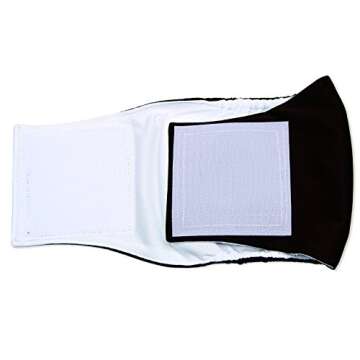 Teamoy 3 Pack Male Dog Diaper Wrap, Washable Puppy Belly Bands, Super-Absorbent and Comfortable(M,13"-16" Waist,Black)
