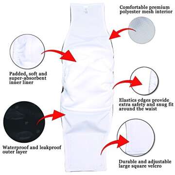 Teamoy 3 Pack Male Dog Diaper Wrap, Washable Puppy Belly Bands, Super-Absorbent and Comfortable(M,13"-16" Waist,Black)