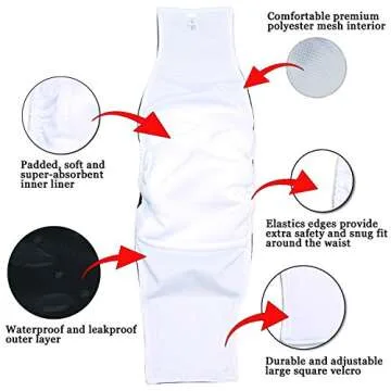 Teamoy 3 Pack Male Dog Diaper Wrap, Washable Puppy Belly Bands, Super-Absorbent and Comfortable(M,13"-16" Waist,Black)