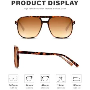 YMRFW Retro Aviator Sunglasses 70s Vintage Style