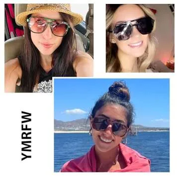 YMRFW Retro Aviator Sunglasses 70s Vintage Style