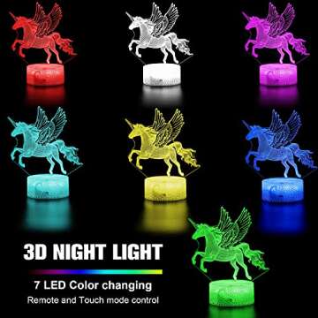 Magical 3D Unicorn Night Light for Kids - 7 Colors
