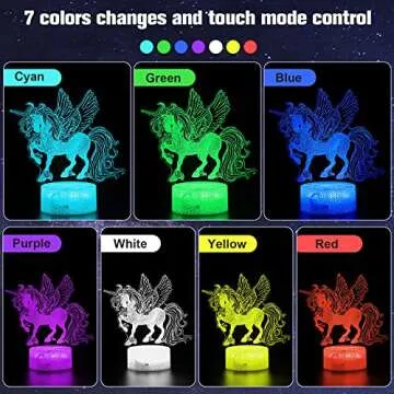 Magical 3D Unicorn Night Light for Kids - 7 Colors