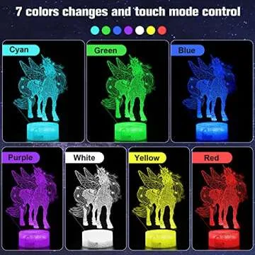 Magical 3D Unicorn Night Light for Kids - 7 Colors