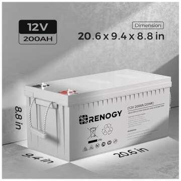 Renogy 12V AGM Battery - 200Ah Maintenance-Free Power