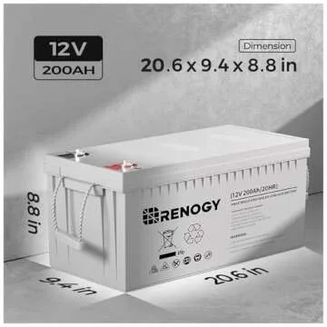 Renogy 12V AGM Battery - 200Ah Maintenance-Free Power