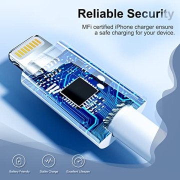 iPhone Charger Apple MFi Certified Lightning Cable 6FT Fast Charging Cord Compatible with iPhone 14 13 12 11 Pro Max XR XS X 8 7 Plus 6S / iPad/Carplay (3 Pack)