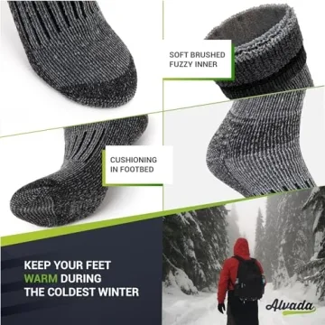 Alvada Warm Wool Socks for Winter Charcoal Color