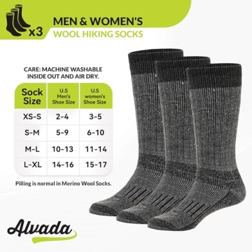 Alvada Warm Wool Socks for Winter Charcoal Color