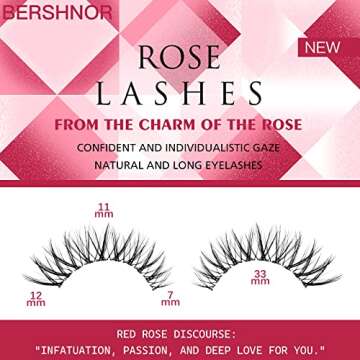 Bershnor False Lashes 3D Cat-Eye Volume Eyelashes Clear Band Lashes Natural Look Faux Mink Invisible Strip Wispy Fake Lashes 10 Pairs