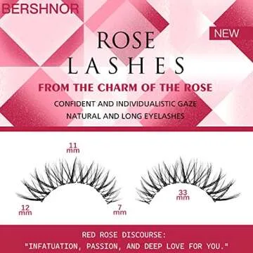 Bershnor False Lashes 3D Cat-Eye Volume Eyelashes Clear Band Lashes Natural Look Faux Mink Invisible Strip Wispy Fake Lashes 10 Pairs