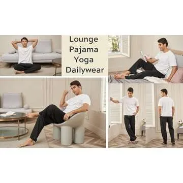 Deyeek Men's Lightweight Sweatpants Open Bottom Sweat Pants for Men Straight Leg Gym Sweatpants Lounge Pants with Pockets