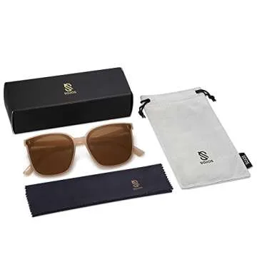 SOJOS Sunglasses for Women Men Vintage Style Shades SJ2157,Brown/Brown